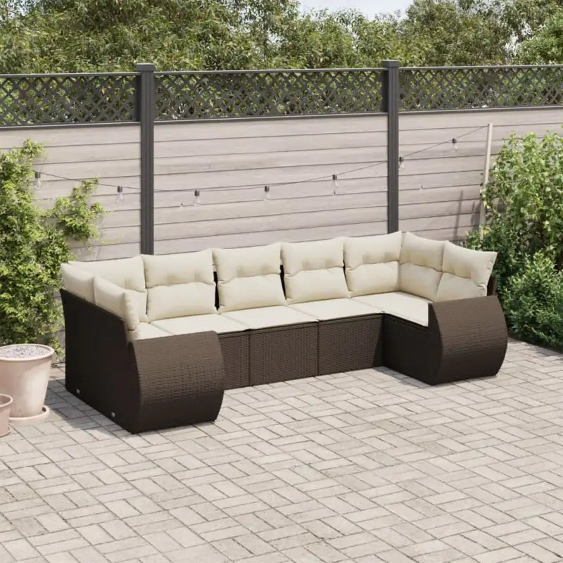 Modulaire tuinbank met beige materiaal en gepoedercoat staal afmetingen - Bruin en crème / 1 - Modulaire tuinbanken