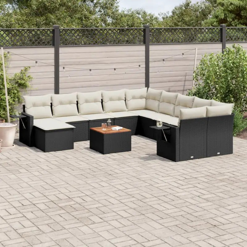 Modulaire tuinbank met beige materiaal en gepoedercoat staal voordelen - Zwart en crème / 1 - Modulaire tuinbanken