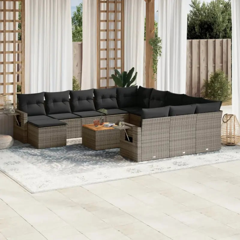 Modulaire tuinbank met beige materiaal en gepoedercoat staal afmetingen - Grijs / 1 - Modulaire tuinbanken