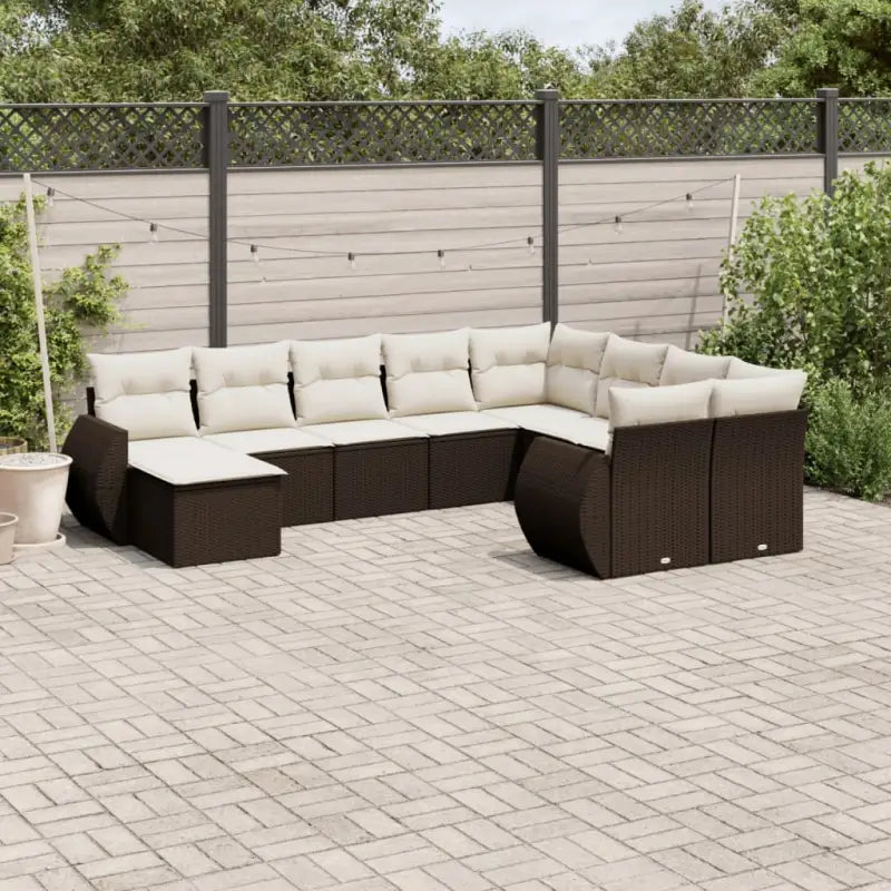Modulaire tuinbank met beige materiaal en gepoedercoat staal afmetingen - Bruin en crème / 1 - Modulaire tuinbanken