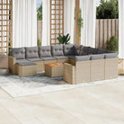 Modulaire tuinbank met beige materiaal en gepoedercoat staal afmetingen - Beige en grijs / 13 - Modulaire tuinbanken