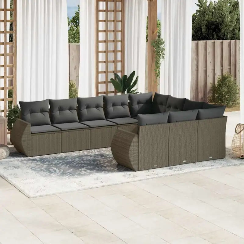 Modulaire tuinbank met beige materiaal en gepoedercoat staal afmetingen - Lichtgrijs / 1 / Zonder tafel - Modulaire
