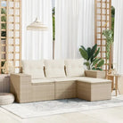 Modulaire tuinbank met beige materiaal en gepoedercoat staal afmetingen - beige en crèmekleurig / 1 / Zonder tafel