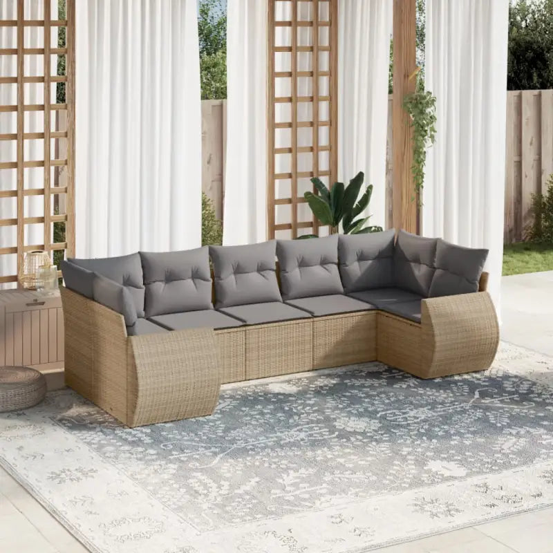 Modulaire tuinbank met beige materiaal en gepoedercoat staal afmetingen - Beige en grijs / 1 - Modulaire tuinbanken
