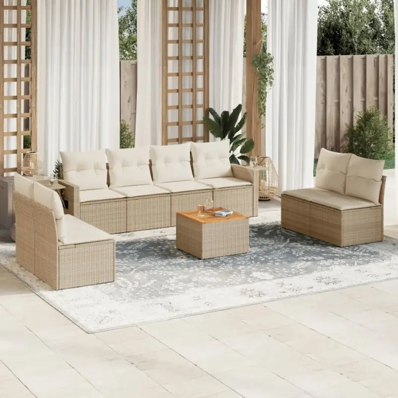 Modulaire tuinbank met beige materiaal en gepoedercoat staal afmetingen - beige en crèmekleurig / 1 - Modulaire