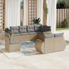 Modulaire tuinbank met beige materiaal en gepoedercoat staal afmetingen - Beige en grijs / 1 / Zonder tafel - Modulaire