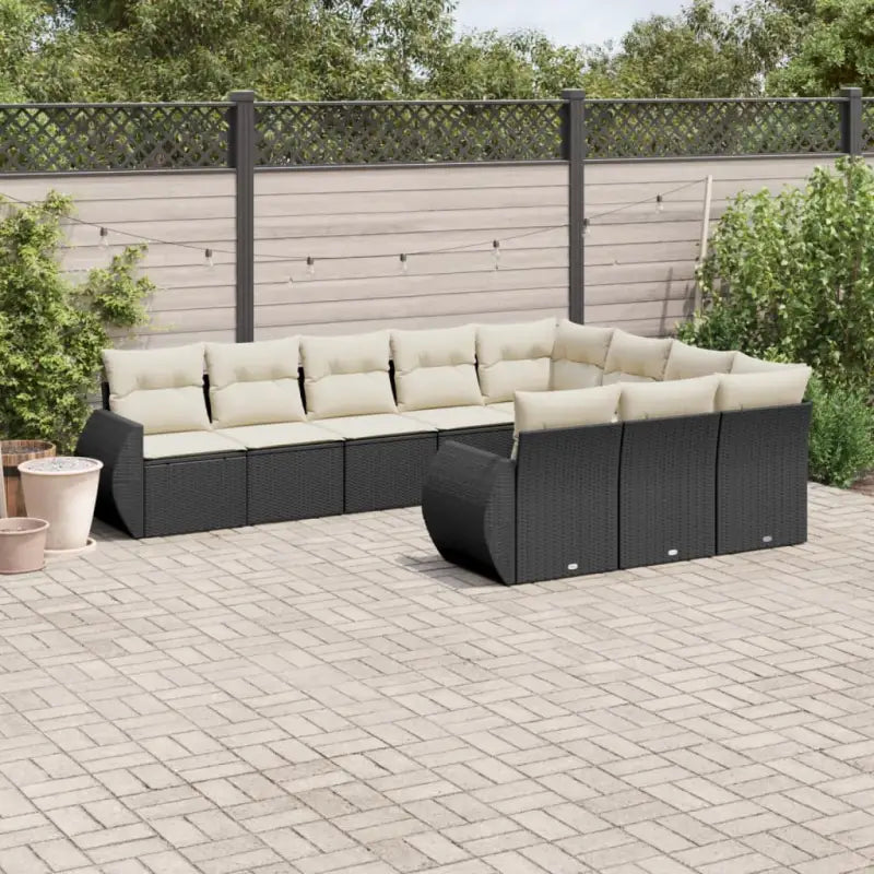 Modulaire tuinbank met beige materiaal en gepoedercoat staal afmetingen - Zwart en crème / 1 / Zonder tafel - Modulaire