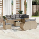 Modulaire tuinbank met beige materiaal en gepoedercoat staal afmetingen - Beige en grijs / 1 / Met tafel - Modulaire