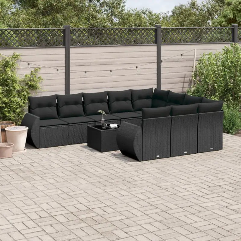 Modulaire tuinbank met beige materiaal en gepoedercoat staal afmetingen - Zwart / 1 / Met tafel - Modulaire tuinbanken