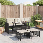 Modulaire tuinbank met beige materiaal en gepoedercoat staal afmetingen - Zwart / 4 - Modulaire tuinbanken