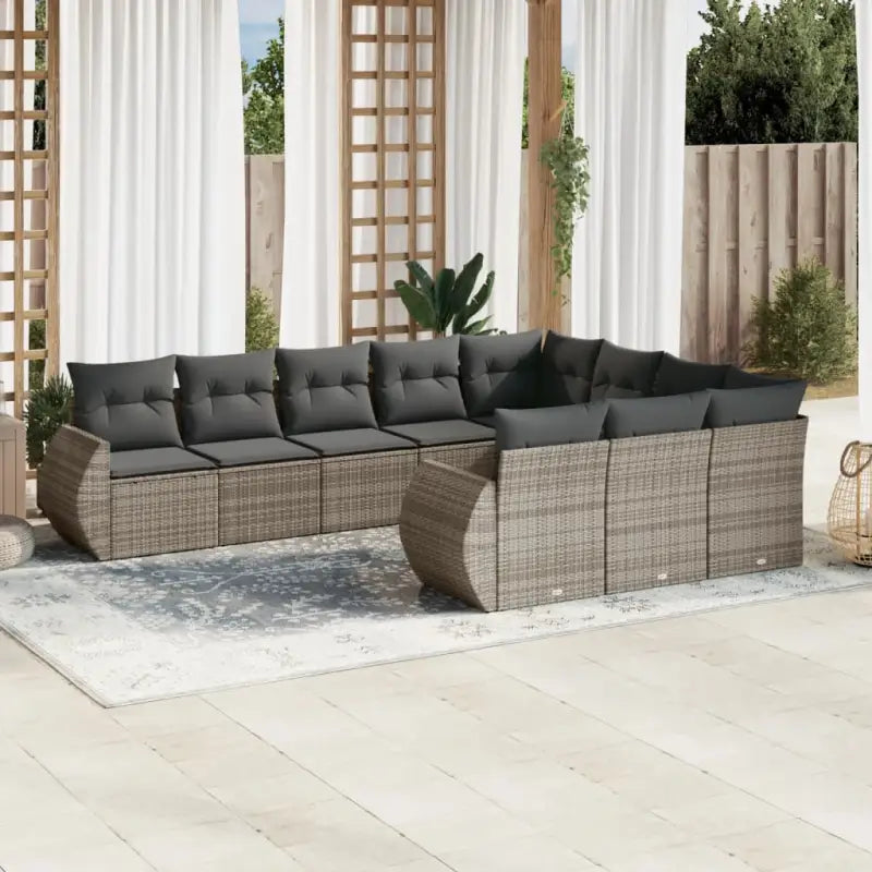 Modulaire tuinbank met beige materiaal en gepoedercoat staal afmetingen - Grijs / 1 / Zonder tafel - Modulaire