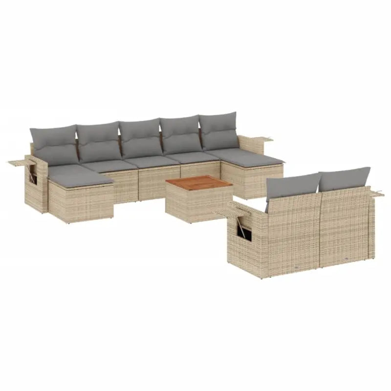 Modulaire tuinbank met beige materiaal en gepoedercoat staal afmetingen - Modulaire tuinbanken