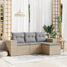 Modulaire tuinbank met beige materiaal en gepoedercoat staal afmetingen - Beige en grijs / 1 / Zonder tafel - Modulaire