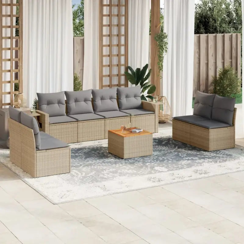 Modulaire tuinbank met beige materiaal en gepoedercoat staal afmetingen - Beige en grijs / 1 - Modulaire tuinbanken