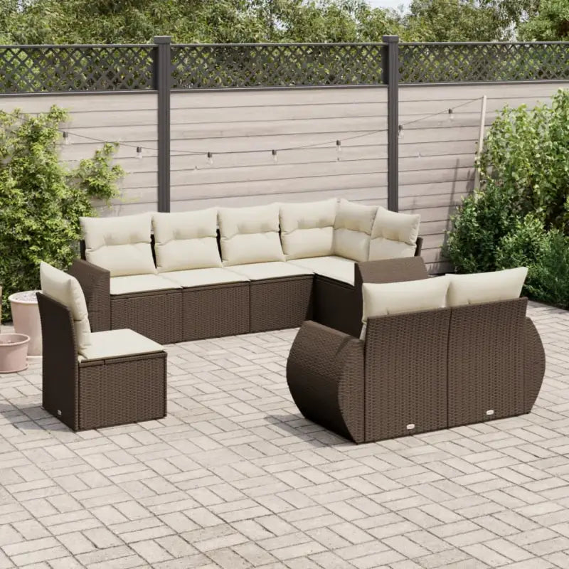 Modulaire tuinbank met beige materiaal en gepoedercoat staal afmetingen - Bruin / 1 / Zonder tafel - Modulaire