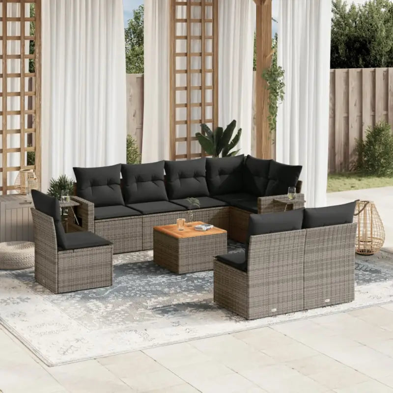 Modulaire tuinbank met beige materiaal en gepoedercoat staal afmetingen - Grijs / 1 - Modulaire tuinbanken