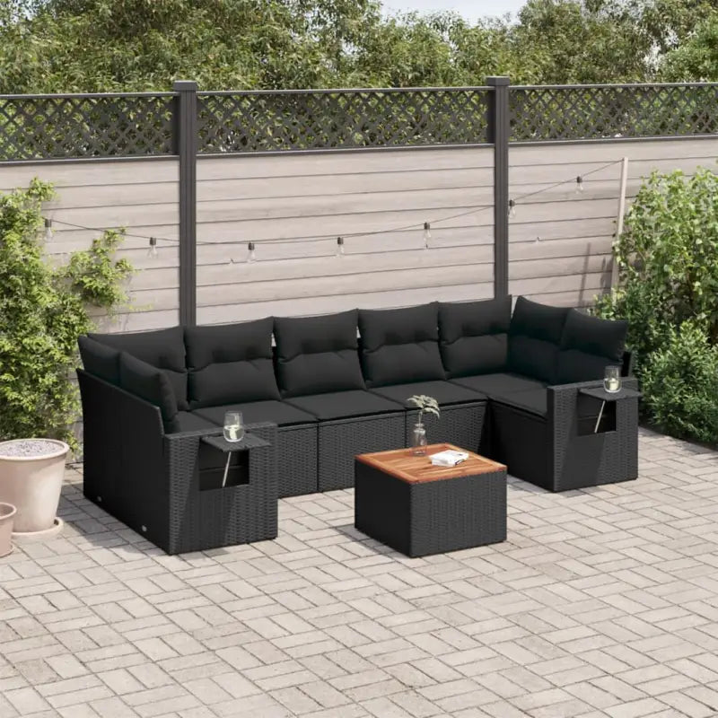 Modulaire tuinbank met beige materiaal en gepoedercoat staal afmetingen - Zwart / 1 - Modulaire tuinbanken