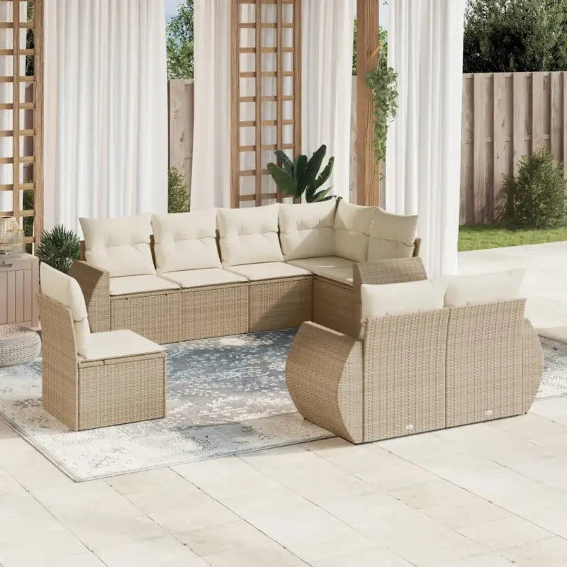 Modulaire tuinbank met beige materiaal en gepoedercoat staal afmetingen - beige en crèmekleurig / 1 / Zonder tafel