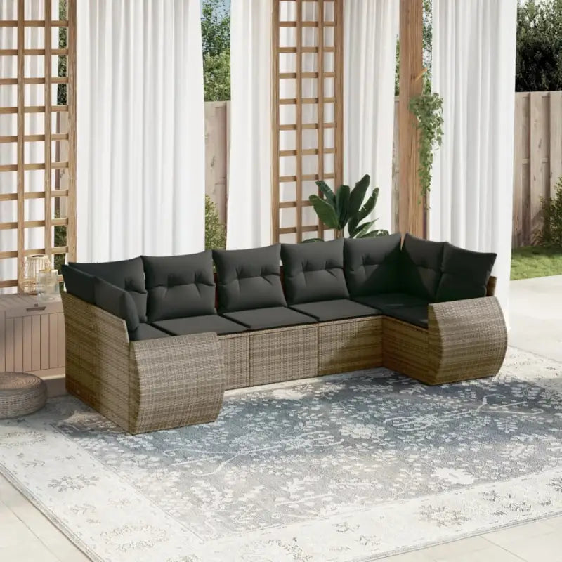 Modulaire tuinbank met beige materiaal en gepoedercoat staal afmetingen - Grijs / 1 - Modulaire tuinbanken