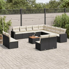 Modulaire tuinbank met beige materiaal en gepoedercoat staal afmetingen - Zwart en crème / 1 - Modulaire tuinbanken