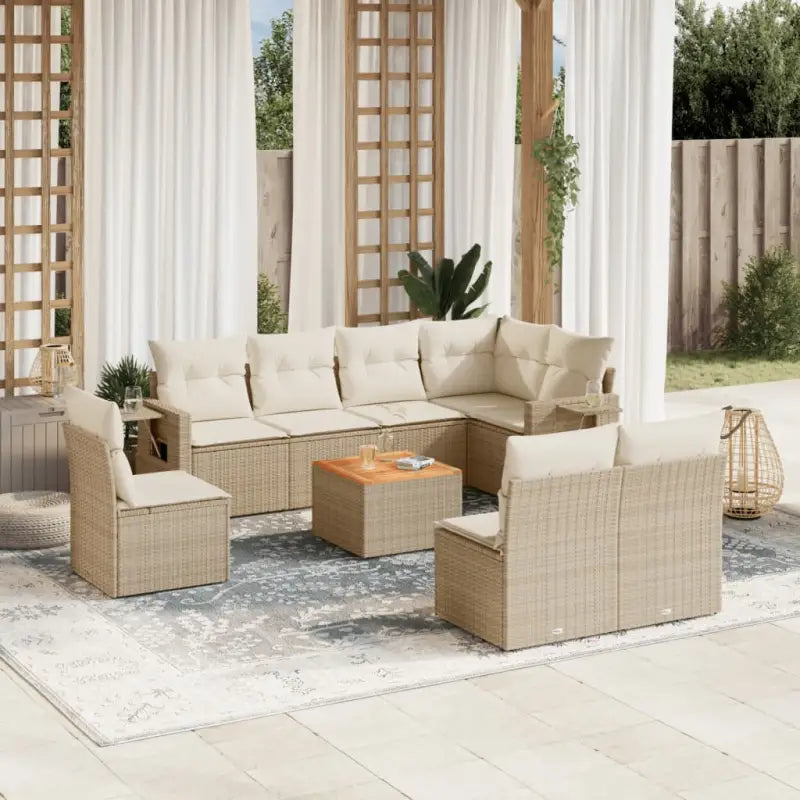 Modulaire tuinbank met beige materiaal en gepoedercoat staal afmetingen - beige en crèmekleurig / 1 - Modulaire
