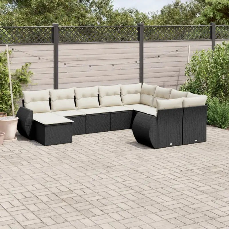 Modulaire tuinbank met beige materiaal en gepoedercoat staal afmetingen - Zwart en crème / 1 - Modulaire tuinbanken