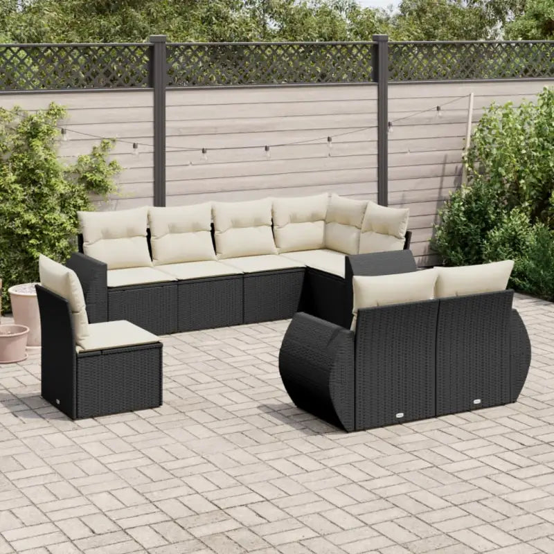 Modulaire tuinbank met beige materiaal en gepoedercoat staal afmetingen - Zwart en crème / 1 / Zonder tafel - Modulaire