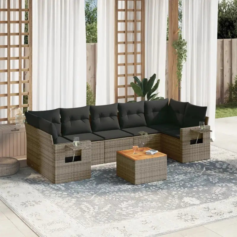 Modulaire tuinbank met beige materiaal en gepoedercoat staal afmetingen - Grijs / 1 - Modulaire tuinbanken