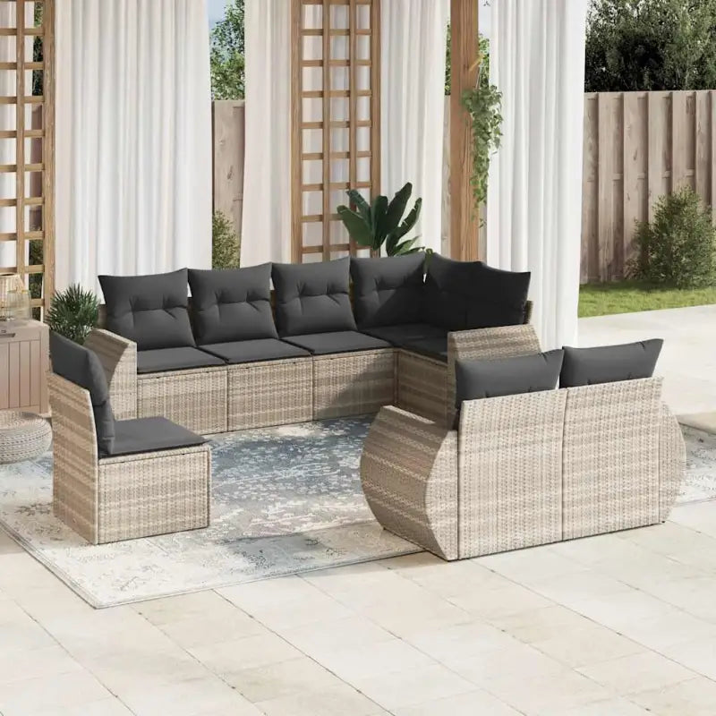 Modulaire tuinbank met beige materiaal en gepoedercoat staal afmetingen - Lichtgrijs / 1 / Zonder tafel - Modulaire