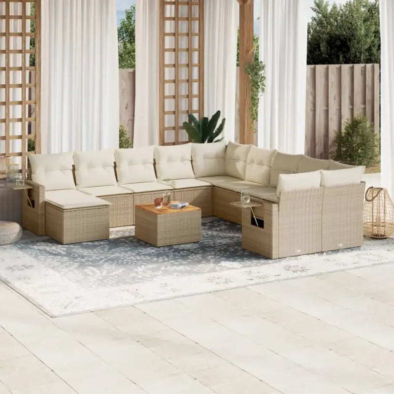 Modulaire tuinbank met beige materiaal en gepoedercoat staal voordelen - beige en crèmekleurig / 1 - Modulaire