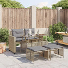 Modulaire tuinbank met beige materiaal en gepoedercoat staal afmetingen - Beige en grijs / 4 - Modulaire tuinbanken