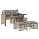 Modulaire tuinbank met beige materiaal en gepoedercoat staal afmetingen - Modulaire tuinbanken