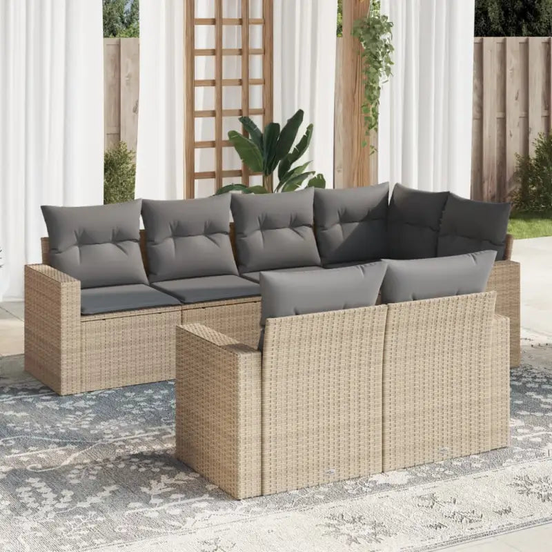 Modulaire tuinbank met beige materiaal en waterdichte tas voor buitengebruik - Beige en grijs / 7 - Modulaire tuinbanken