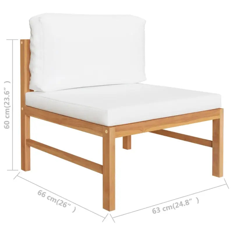 Modulaire tuinbank met fijn geschuurd hout en comfortabele kussens - Modulaire tuinbanken