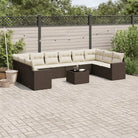 Modulaire tuinbank met gepoedercoat staal afmetingen en waterdichte tas - Bruin en crème / 1 / Met tafel - Modulaire