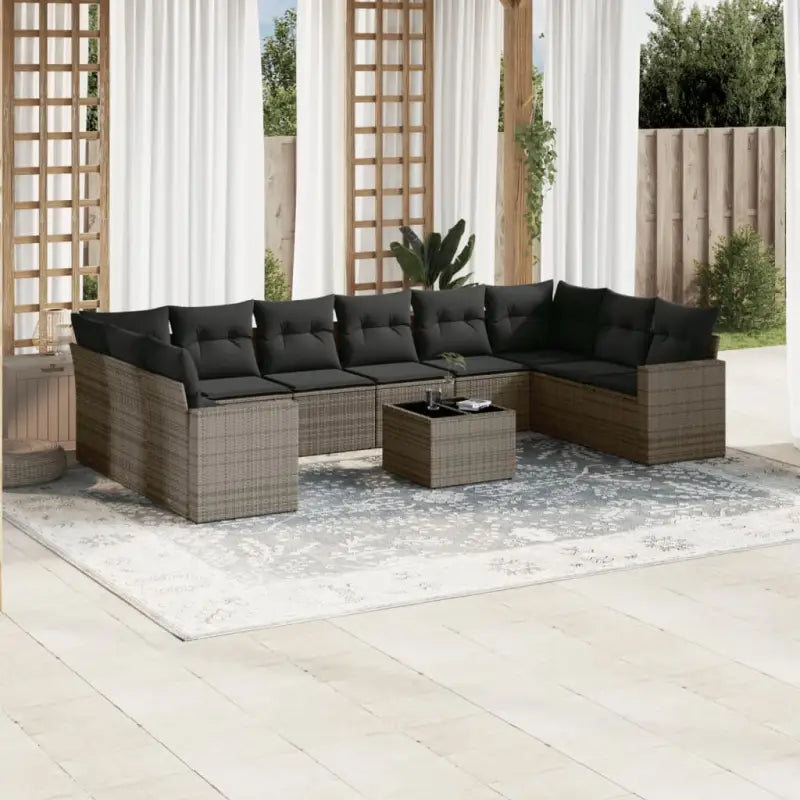 Modulaire tuinbank met gepoedercoat staal afmetingen en waterdichte tas - Grijs / 1 / Met tafel - Modulaire tuinbanken