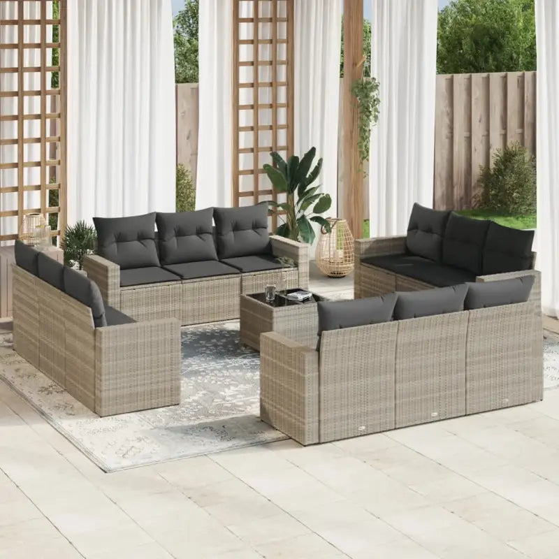 Modulaire tuinbank met gepoedercoat staal en waterdichte tas - Lichtgrijs / 1 / Met tafel - Modulaire tuinbanken