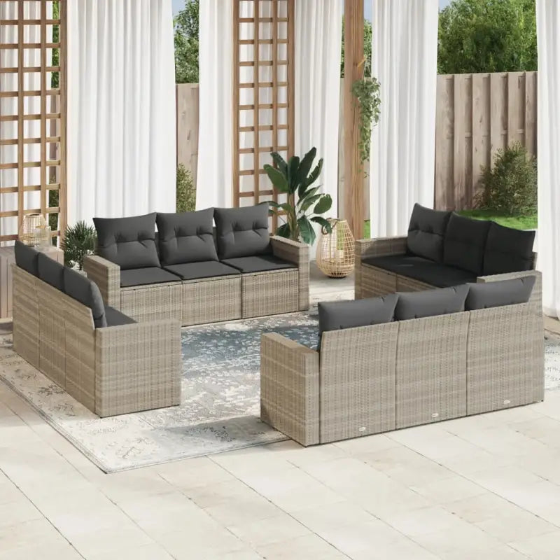 Modulaire tuinbank met gepoedercoat staal en waterdichte tas - Lichtgrijs / 1 / Zonder tafel - Modulaire tuinbanken