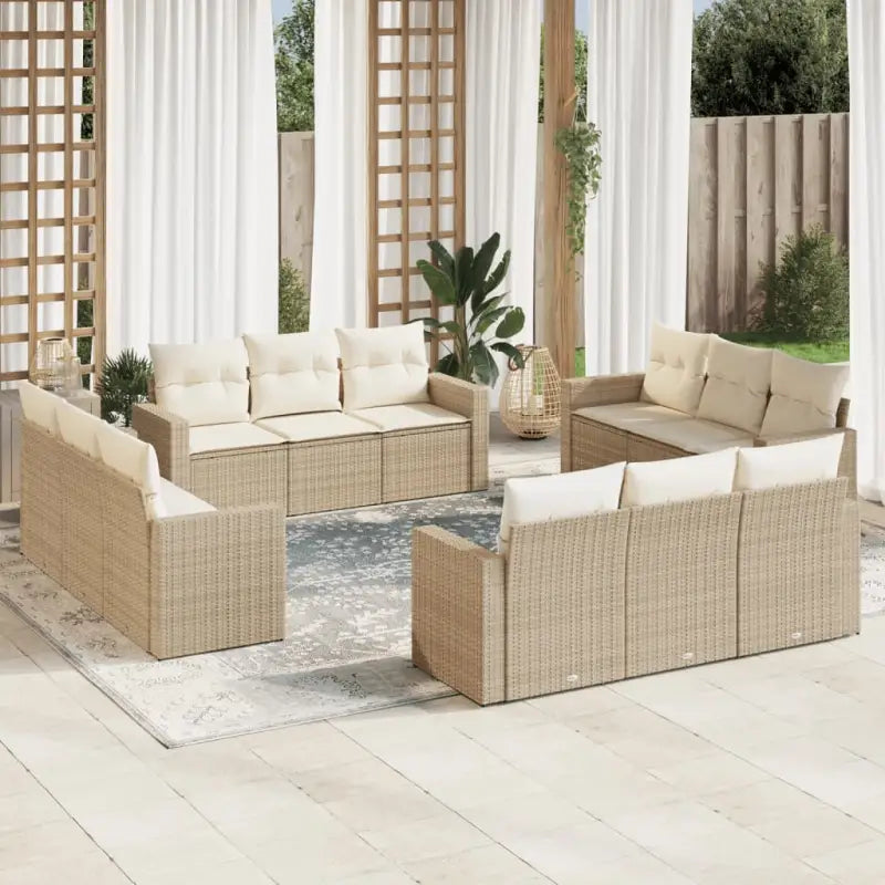 Modulaire tuinbank met gepoedercoat staal en waterdichte tas - beige en crèmekleurig / 1 / Zonder tafel - Modulaire