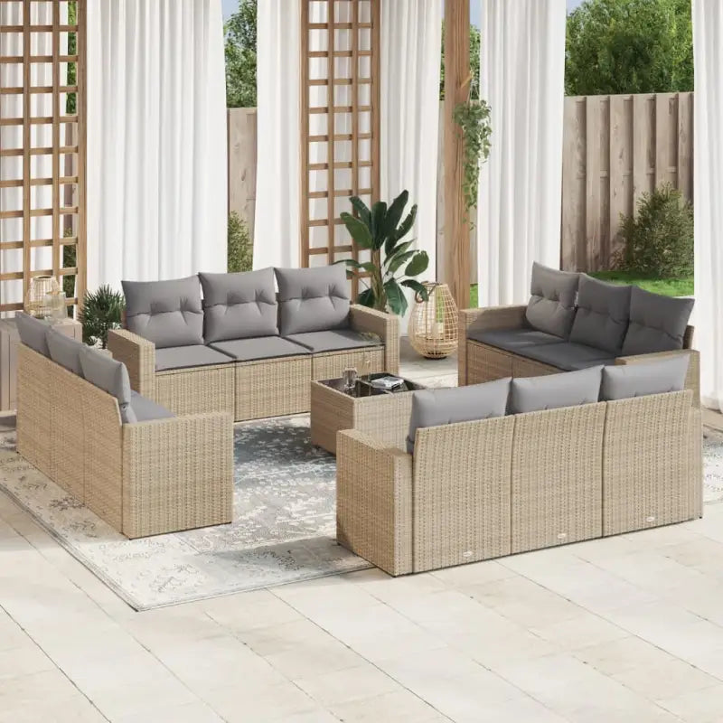 Modulaire tuinbank met gepoedercoat staal en waterdichte tas - Beige en grijs / 1 / Met tafel - Modulaire tuinbanken