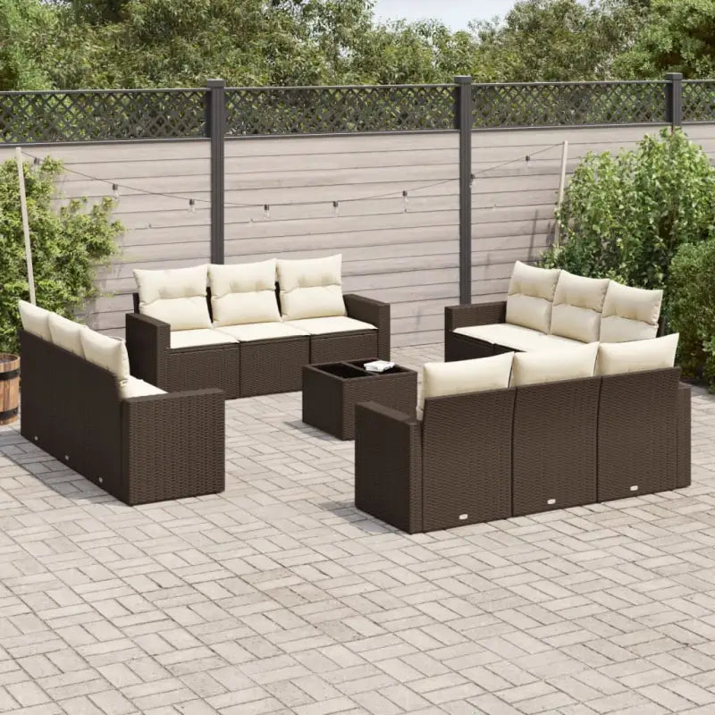 Modulaire tuinbank met gepoedercoat staal en waterdichte tas - Bruin en crème / 1 / Met tafel - Modulaire tuinbanken
