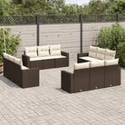 Modulaire tuinbank met gepoedercoat staal en waterdichte tas - Bruin en crème / 1 / Zonder tafel - Modulaire tuinbanken