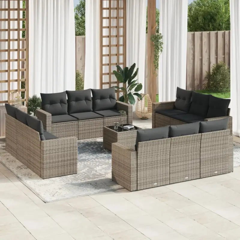 Modulaire tuinbank met gepoedercoat staal en waterdichte tas - Grijs / 1 / Met tafel - Modulaire tuinbanken