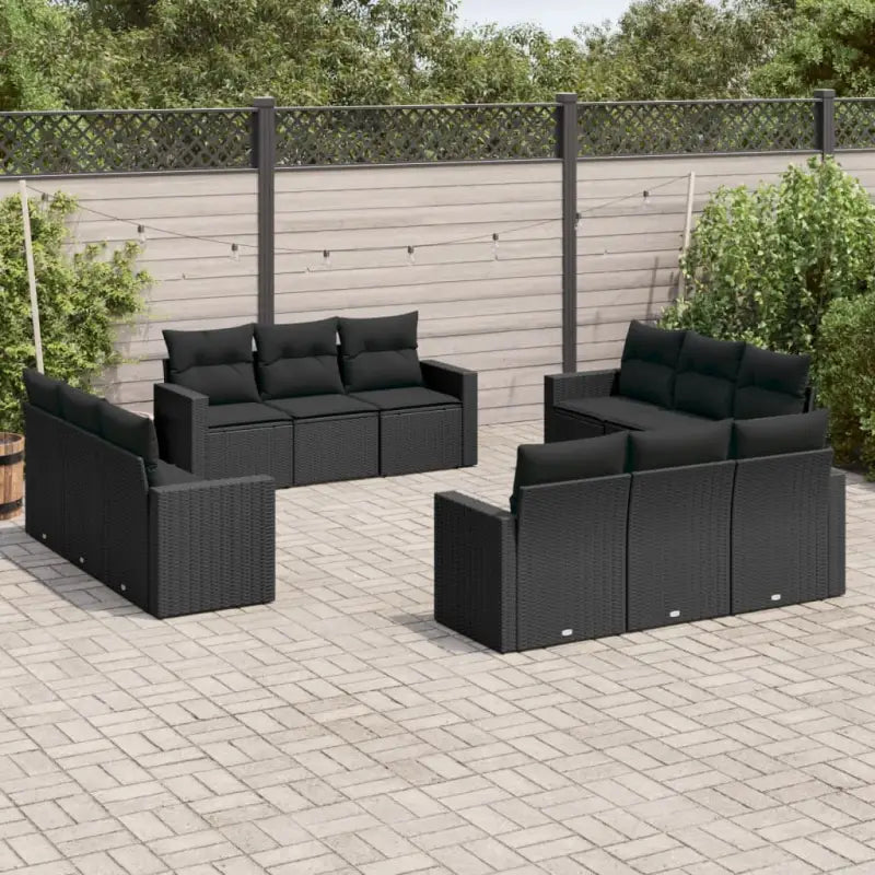 Modulaire tuinbank met gepoedercoat staal en waterdichte tas - Zwart / 1 / Zonder tafel - Modulaire tuinbanken