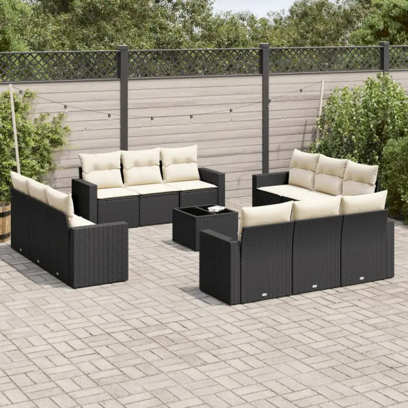 Modulaire tuinbank met gepoedercoat staal en waterdichte tas - Zwart en crème / 1 / Met tafel - Modulaire tuinbanken