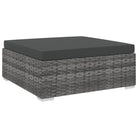 Modulaire tuinbank met gepoedercoat stalen frame voor buitengebruik - Grijs / 1 / Voetensteun - Modulaire tuinbanken