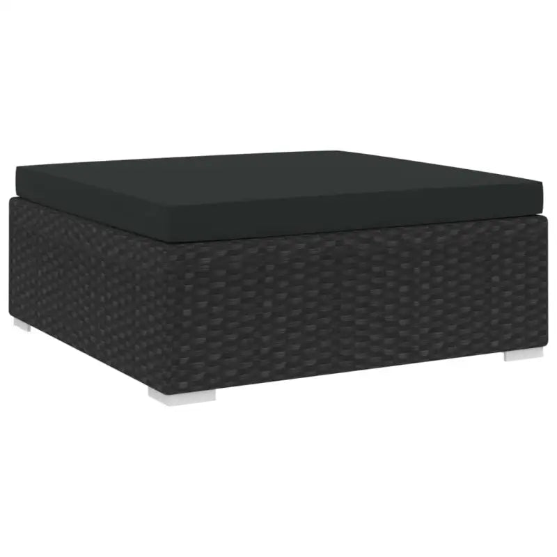 Modulaire tuinbank met gepoedercoat stalen frame voor buitengebruik - Zwart / 1 / Voetensteun - Modulaire tuinbanken
