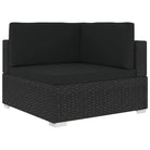 Modulaire tuinbank met gepoedercoat stalen frame voor buitengebruik - Zwart / 1 / Hoekbank - Modulaire tuinbanken