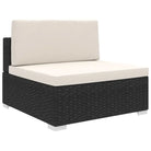 Modulaire tuinbank met gepoedercoat stalen frame voor buitengebruik - Zwart en wit / 1 / Middenbank - Modulaire