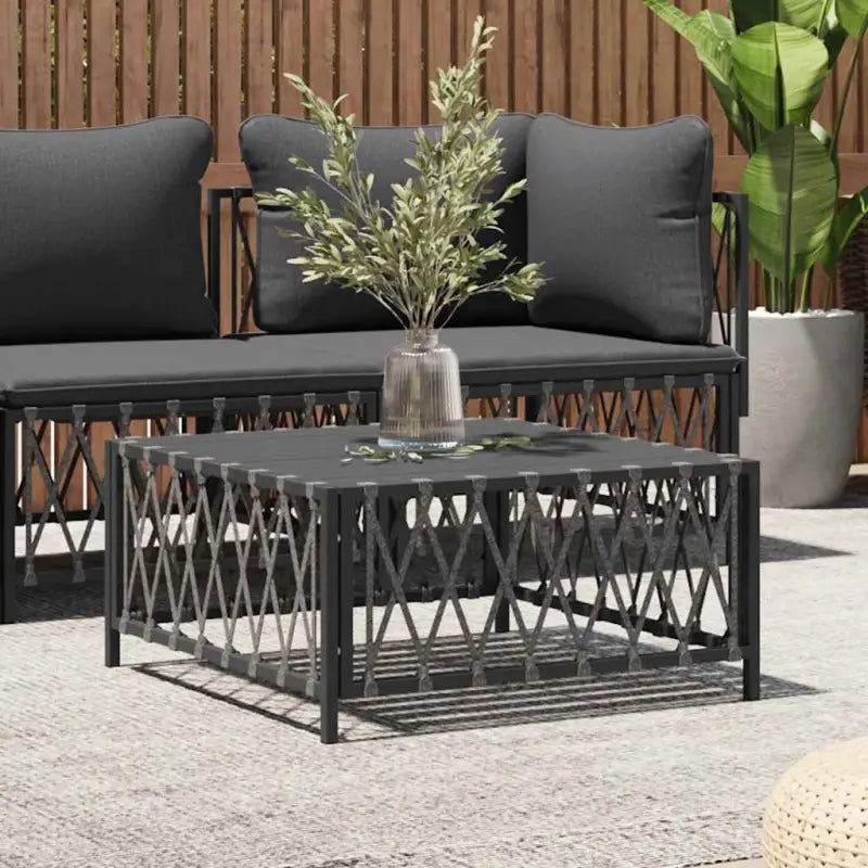 Modulaire tuinbank met geweven stof en afmetingen rugkussen - Antraciet / 1 / Tafel - Modulaire tuinbanken